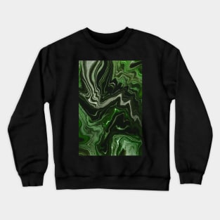 Rich swirl abstract pattern, in silver and emerald green texture Crewneck Sweatshirt